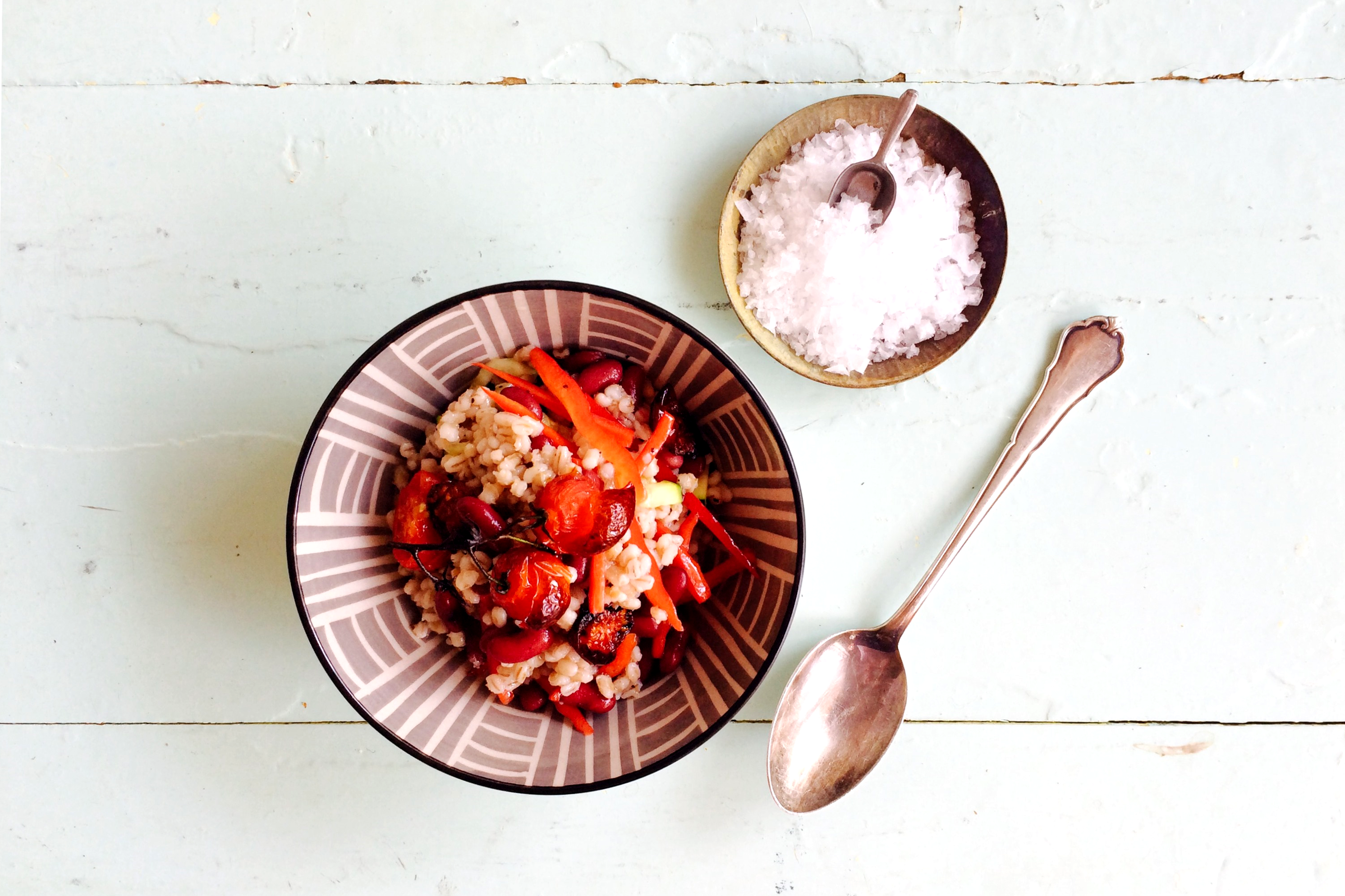 Barley & baked tomato salad