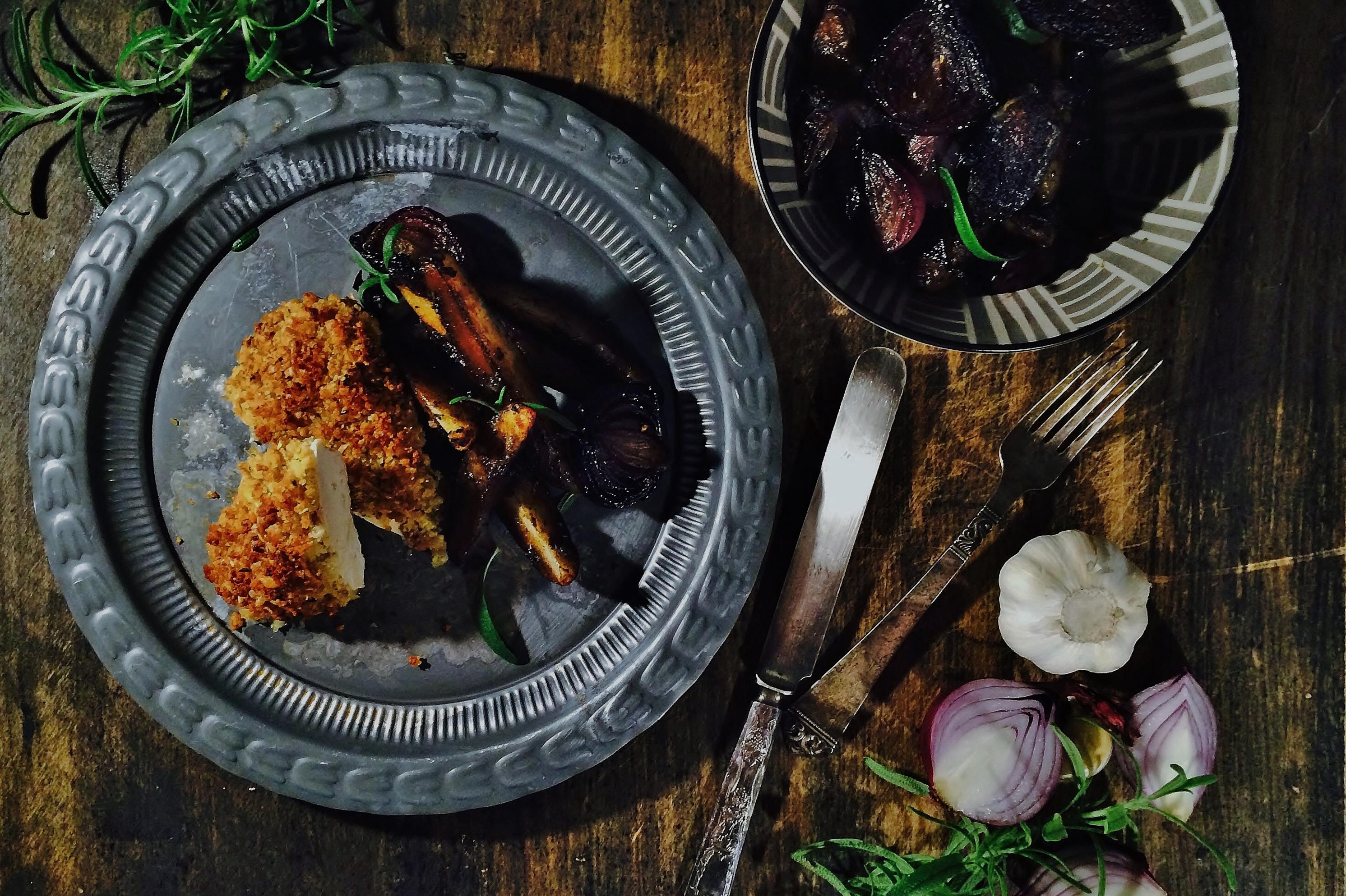 Baked Parmesan Breaded Chicken & Balsamic Roasted Potatoes