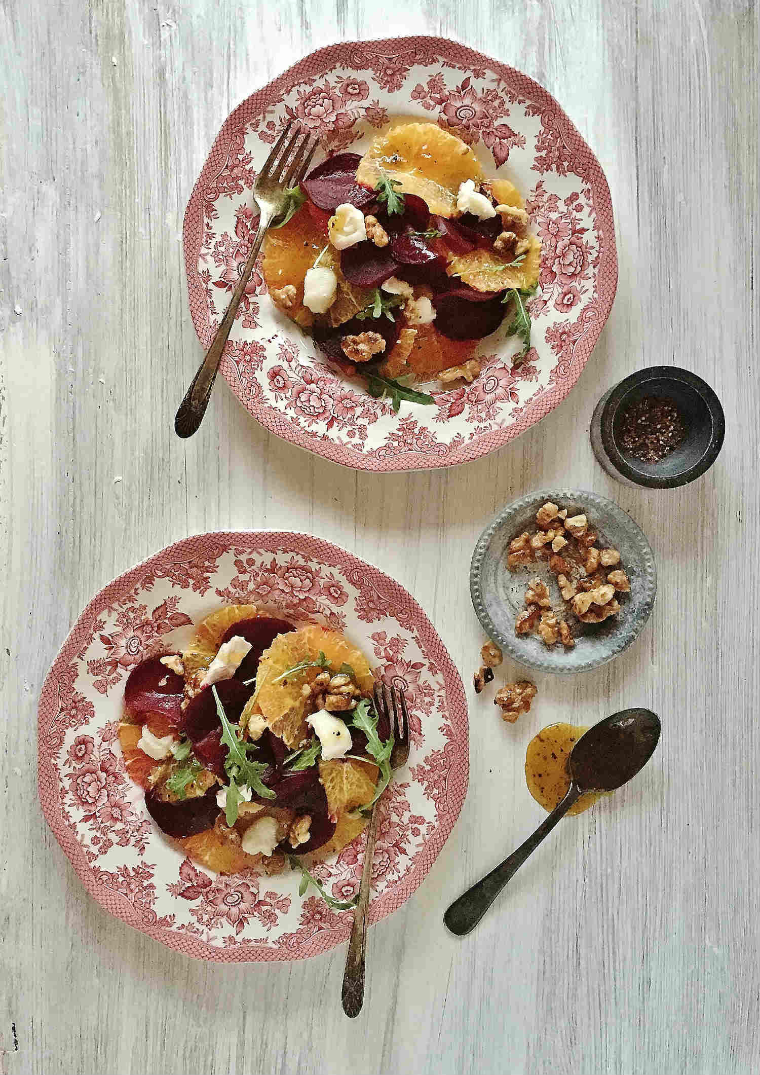 Honey-Citrus Redbeet & Orange Carpaccio with Goat Cheese