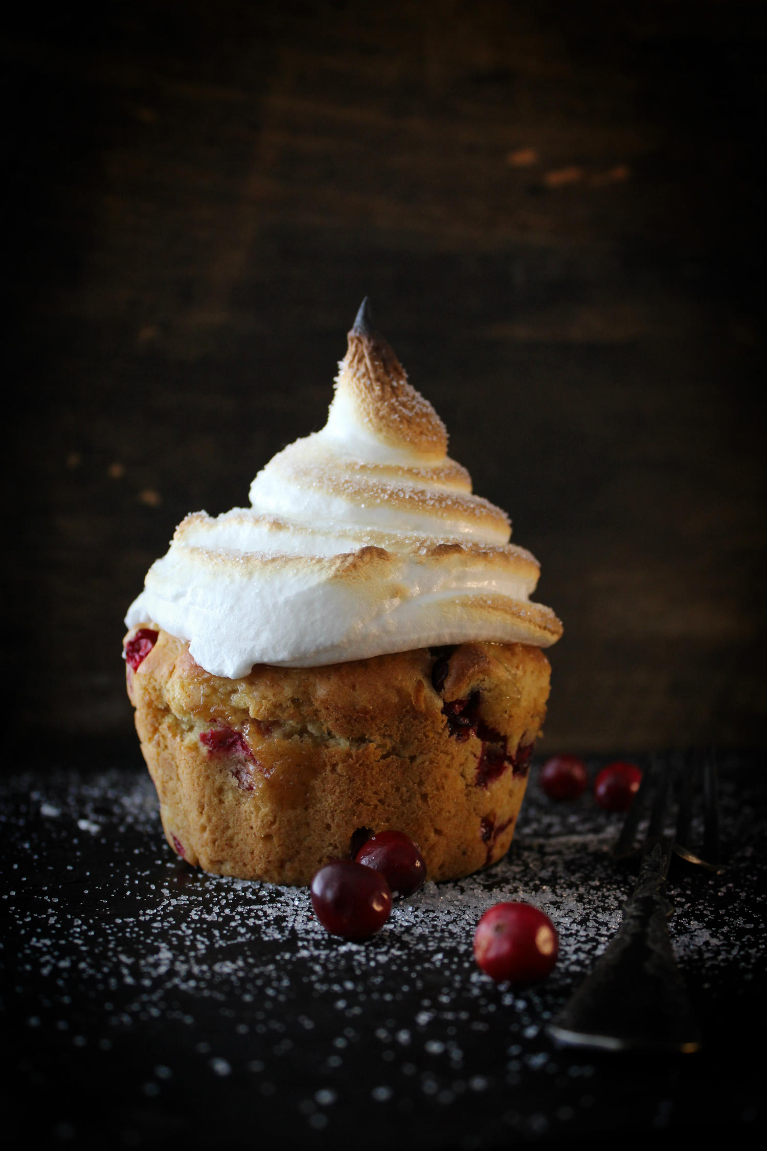 Cranberry Cupcakes with Meringue Topping