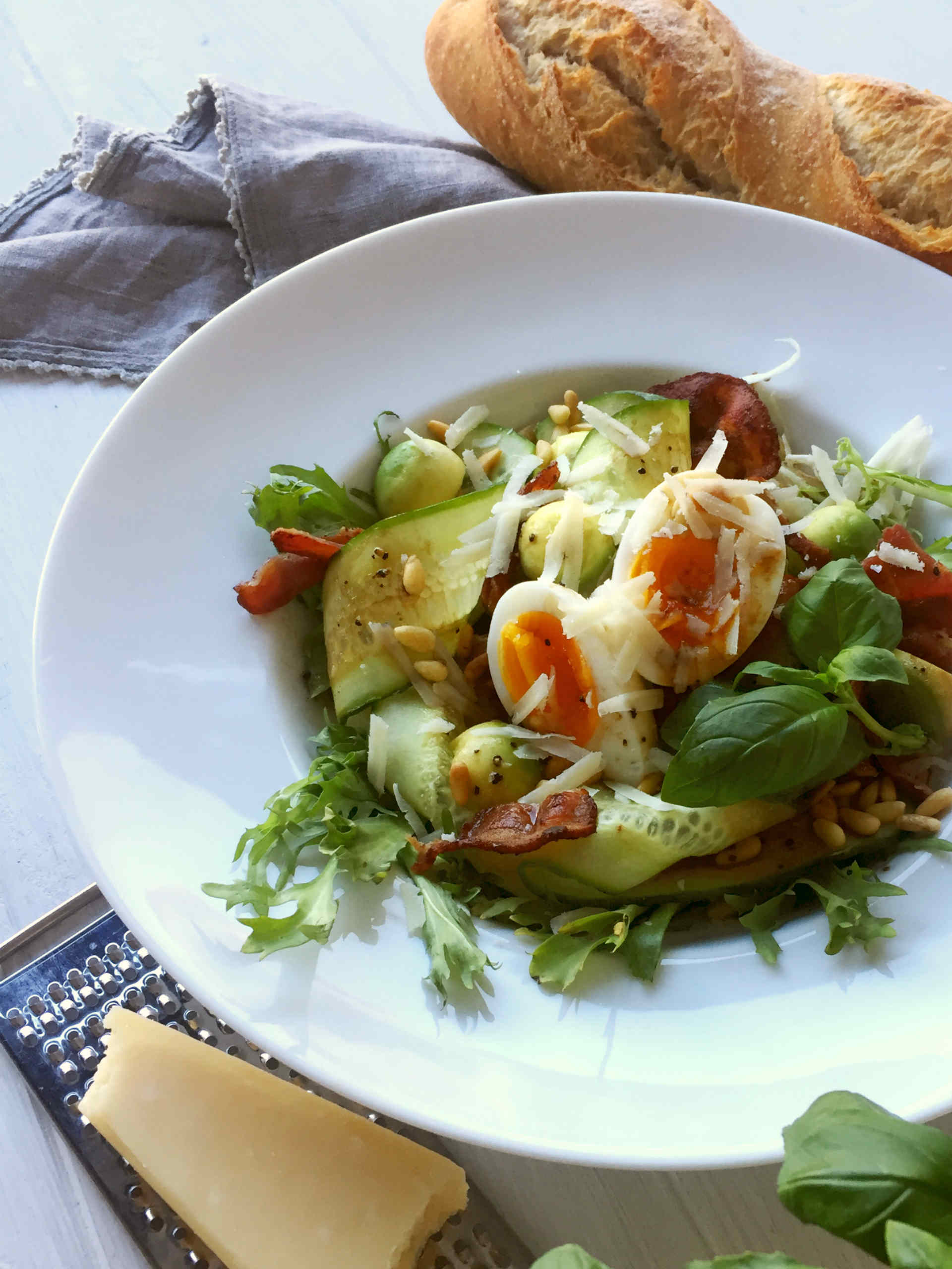 Avocado & Bacon Salad with Parmesan