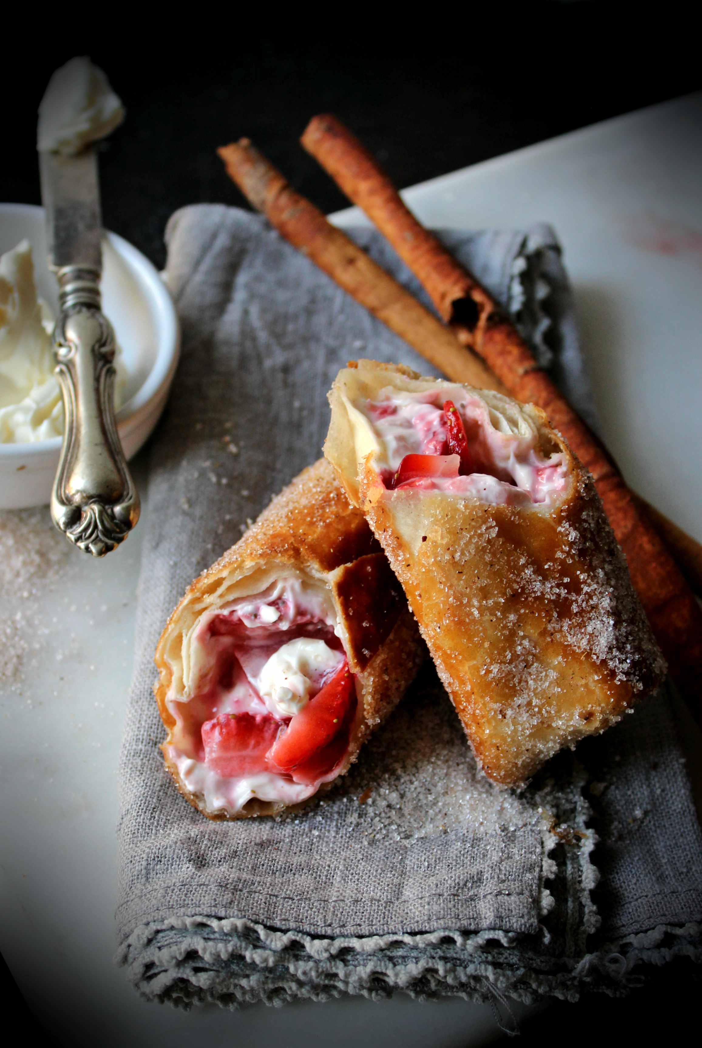 Strawberry Cheesecake Chimichangas